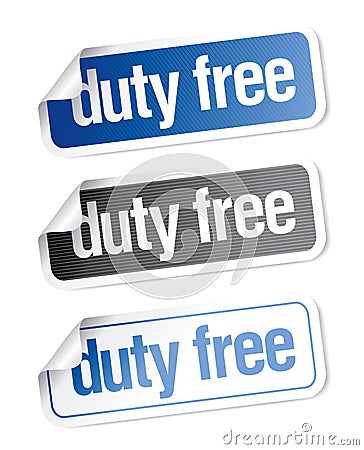 Duty free stickers Vector Illustration