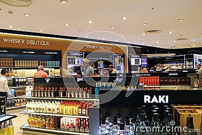 Duty Free Store at Antalya Airport - July 2017 Editorial Stock Photo