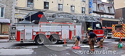 On duty Service de securite incendie de Montreal Editorial Stock Photo