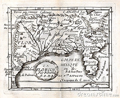 1663 Duval Map of the Southern United States Stock Photo