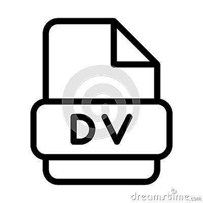 Dv File Icon. Type Files Sign outline symbol Design, Icons Format Type Data. Vector Illustration Vector Illustration