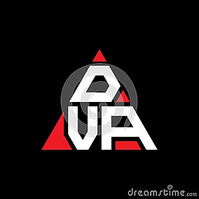 DVA triangle letter logo design with triangle shape. DVA triangle logo design monogram. DVA triangle vector logo template with red Vector Illustration
