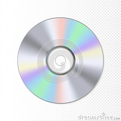 DVD or CD disc. Blue-ray technology vector illustration. Music sound data Cartoon Illustration