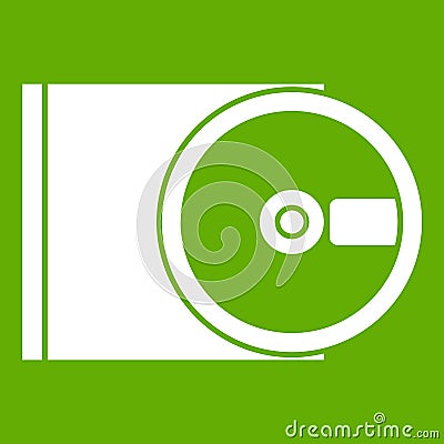 DVD drive open icon green Vector Illustration