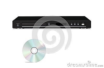 DVD player with cd disk Stock Photo