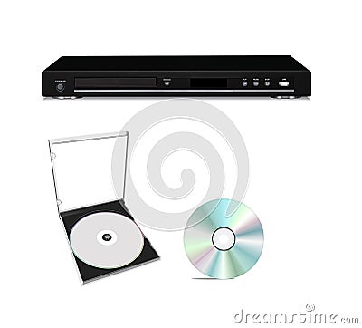 DVD player with cd disk Stock Photo