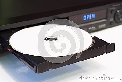 DVD player with an open tray Stock Photo