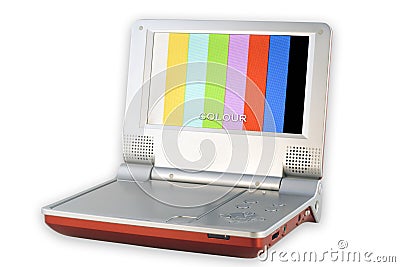 DVD player with poor quality screen Stock Photo