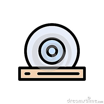 DVD rom vector line colour icon Vector Illustration