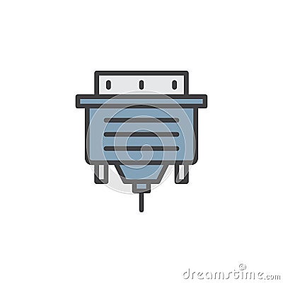 DVI cable filled outline icon Vector Illustration