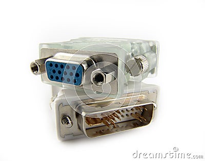 DVI/D-SUB adapter Stock Photo