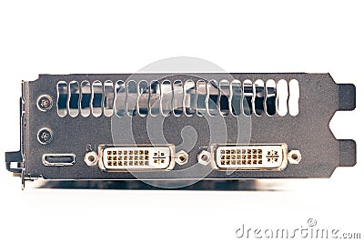 Dvi ports on graphic card Stock Photo