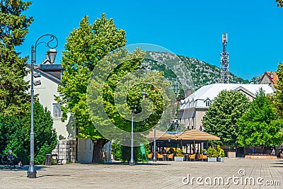 Dvorski trg square in Cetinje, Montenegro Stock Photo