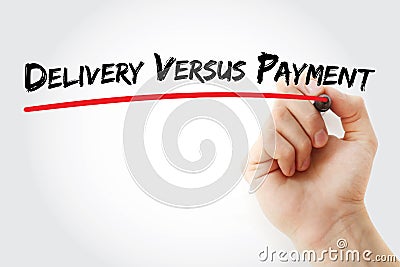 DVP - Delivery Versus Payment acronym, business concept text Stock Photo