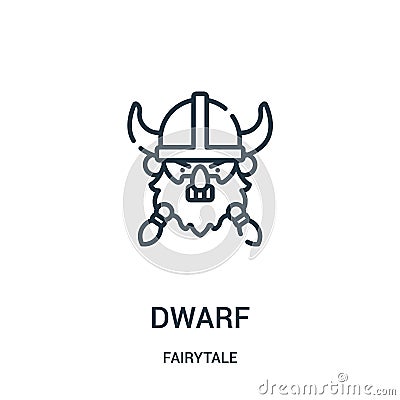 dwarf icon vector from fairytale collection. Thin line dwarf outline icon vector illustration Vector Illustration