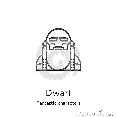 dwarf icon vector from fantastic characters collection. Thin line dwarf outline icon vector illustration. Outline, thin line dwarf Vector Illustration