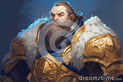 Dwarf paladin man. Generate Ai Stock Photo