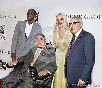 Dwayne Wade.Marc Buoniconti, Lindsey Vonn and Dr.Barth Green Editorial Stock Photo