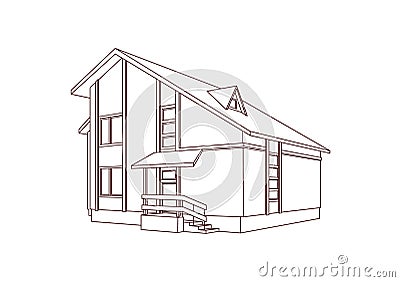 Dwelling house. Vector Illustration