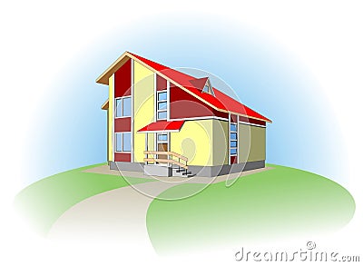 Dwelling house. Vector Illustration