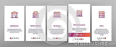 Dwelling House, Condo Vector Onboarding Mobile App Page Screen Vector Illustration