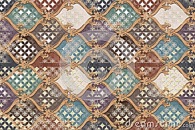 Multicolor Digital Wall Tile Decor For interior Home or Ceramic wall tile Design, Heavily Mixed Wall Art Decor For Home, wallpaper Stock Photo