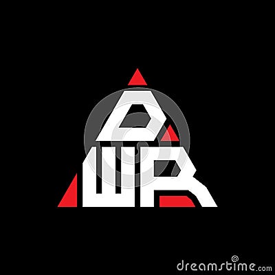 DWR triangle letter logo design with triangle shape. DWR triangle logo design monogram. DWR triangle vector logo template with red Vector Illustration