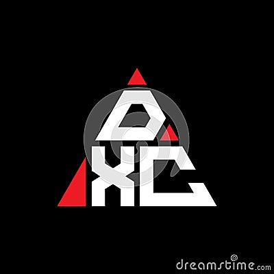 DXC triangle letter logo design with triangle shape. DXC triangle logo design monogram. DXC triangle vector logo template with red Vector Illustration