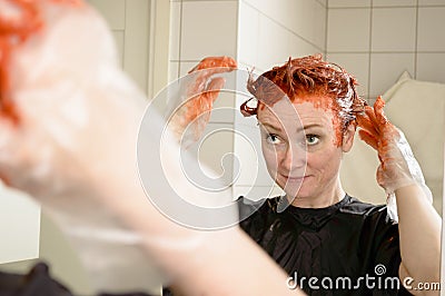 Dye your hair Stock Photo