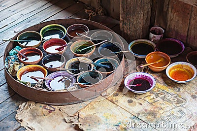 Dyes for coloring textile Stock Photo