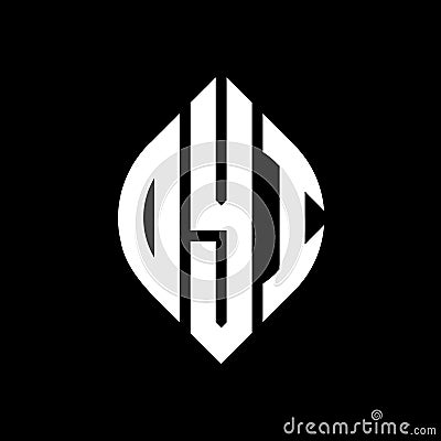 DYI circle letter logo design with circle and ellipse shape. DYI ellipse letters with typographic style. The three initials form a Vector Illustration