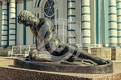 The Dying Gaul statue in the Catherine Park in Tsarskoye Selo. Stock Photo