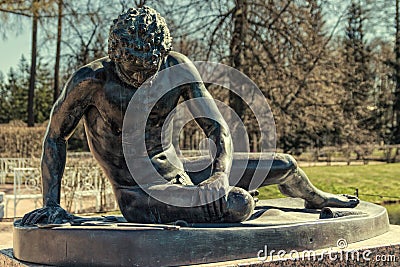 The Dying Gaul statue in the Catherine Park in Tsarskoye Selo. Stock Photo