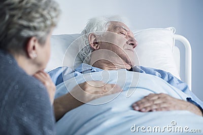 Dying man in the hospital Stock Photo