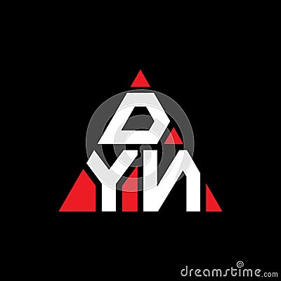DYN triangle letter logo design with triangle shape. DYN triangle logo design monogram. DYN triangle vector logo template with red Vector Illustration