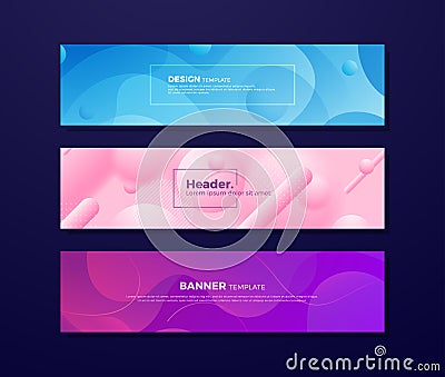 Dynamic abstract fluid backgrounds with different concepts and colors for your design elements such as web banners, posters, Vector Illustration