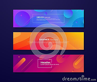 Dynamic abstract fluid backgrounds with different concepts and colors for your design elements such as web banners, posters, Vector Illustration