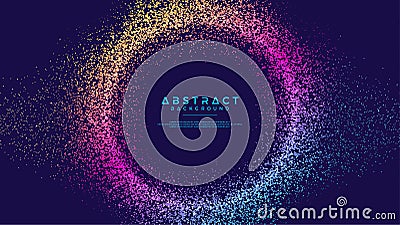 Dynamic abstract liquid flow particles background. Abstract particles circle background. Eps10 Vector background Vector Illustration