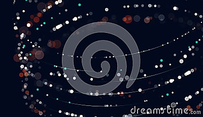 Dynamic abstract liquid flow particles background. Abstract particles circle background. Vector background Vector Illustration
