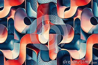 Dynamic Abstract Pattern Featuring Colorful Waves and Intricate Designs Stock Photo