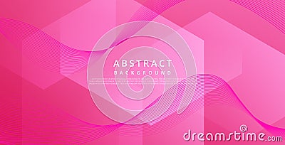 dynamic abstract pink rose liquid color gradient wavy geometric fluid hexagon light shape background. eps10 vector Vector Illustration