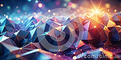Dynamic Abstract Polygon Background A Captivating Display of Sharp Geometric Shapes Low Poly Design and Modern Digital Stock Photo