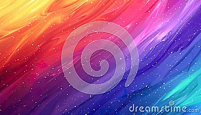 A dynamic abstract swirl, reminiscent of a cosmic event, with a spectrum of color, peppered with star-like speckles. Generative AI Stock Photo