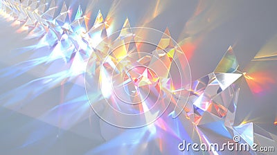 A dynamic array of triangular fractals bursts with holographic light, creating a vibrant and energetic abstract Stock Photo