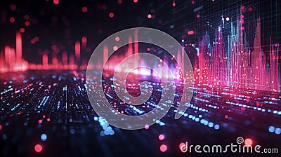 Dynamic Audio Visualization with Colorful Patterns Stock Photo