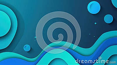 Dynamic azure blob for card backgrounds, free cerulean flyer geometric shapes. Abstract gradient banner template with aqua wavy Stock Photo