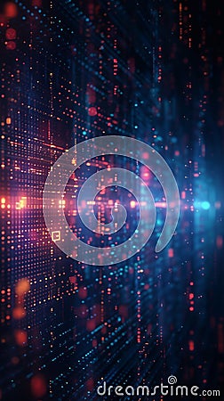 Dynamic binary data flow Streaming digits create intricate matrix background Stock Photo