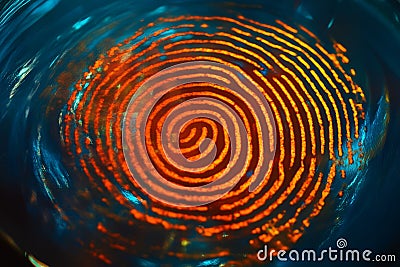 Dynamic Biometric Fingerprint: Exploring Patterns of Identity and Security Stock Photo