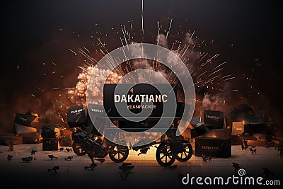 Dynamic Black Friday sale banner with explosive Stock Photo