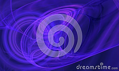Dynamic blustering purple multilayered substance in chaotic motion creates vortex, knots and loops. Cartoon Illustration